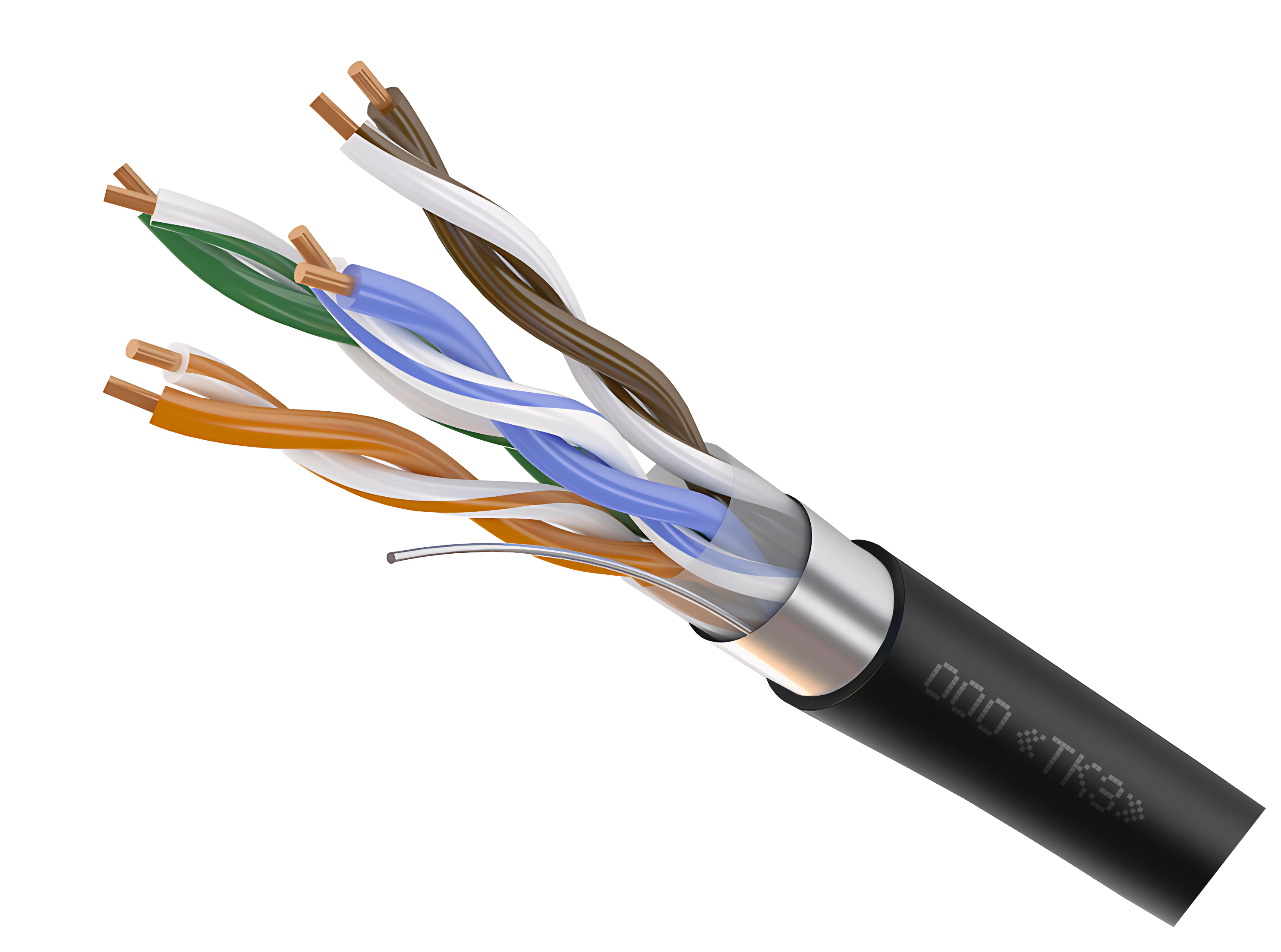LAN кабель высокочастотный парной скрутки КСВППэ-5е (F/UTP PE)